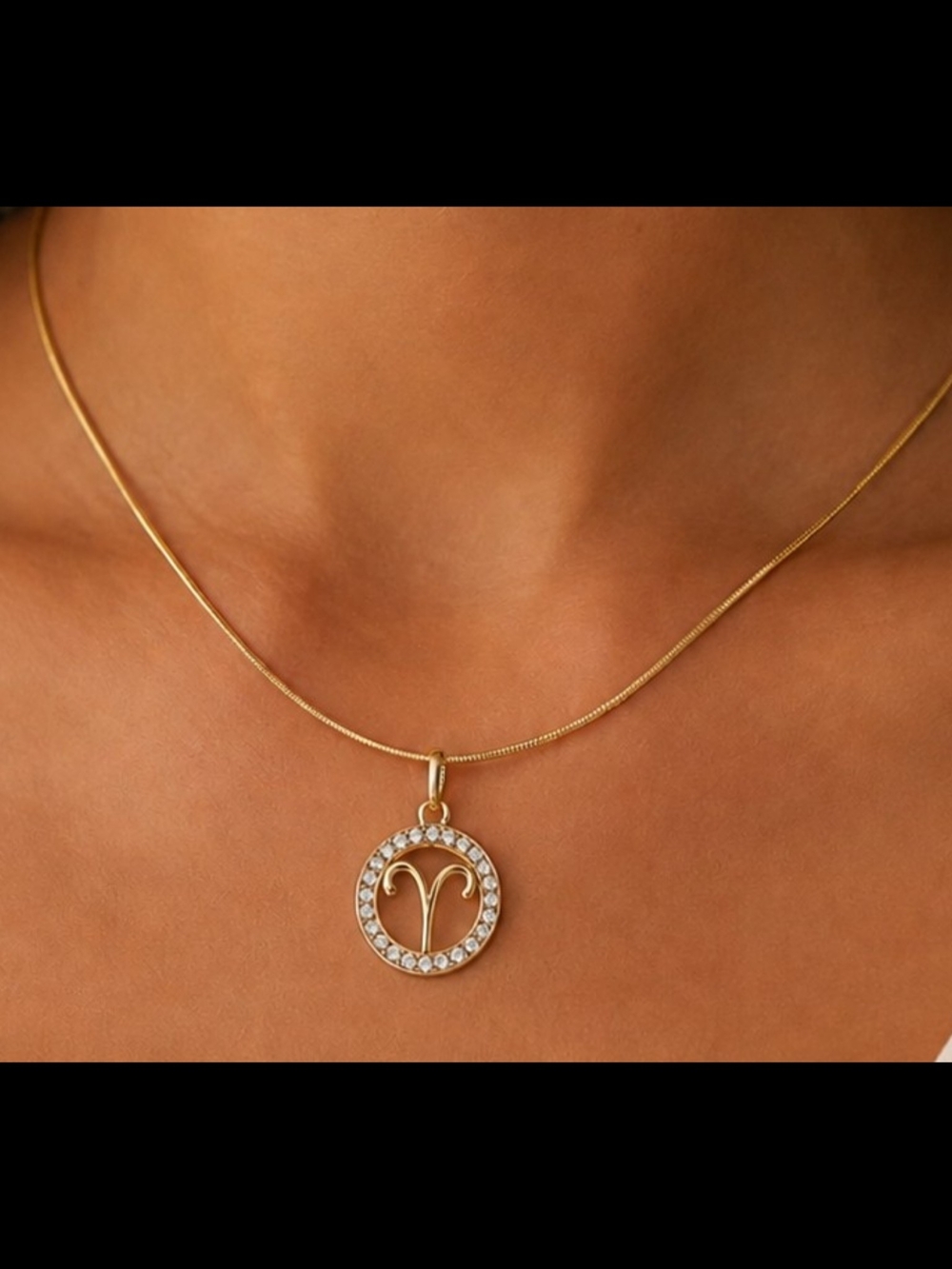 Aries Zodiac Crystal Necklace Celestial Astrology Jewelry March April Birthday